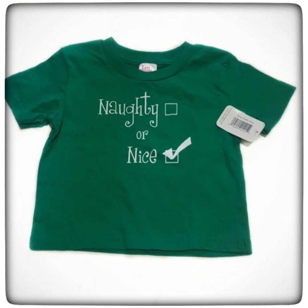 Christmas Toddler Naughty or Nice Tee Shirt-3T